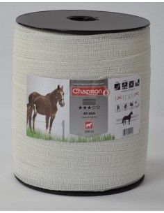 Ruban 40 mm 8 fils conducteur inox 0.20 mm 200 mètres Chapron Lemenager Blanc