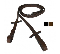 Rênes tressées cuir en chevron Tattini