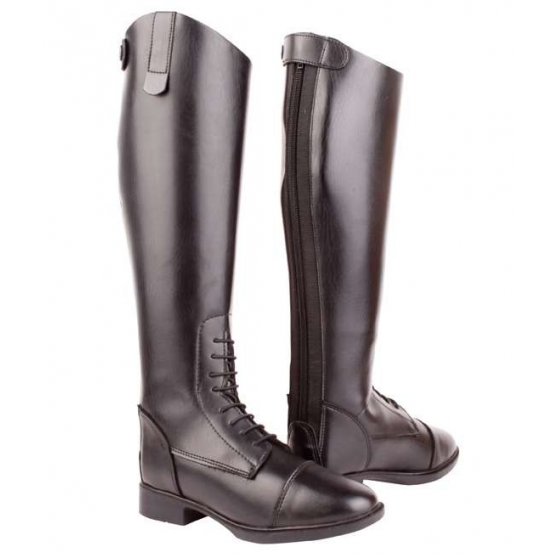 bottes-a-lacet-cuir-synthetique-courtes-larges-pour-dames