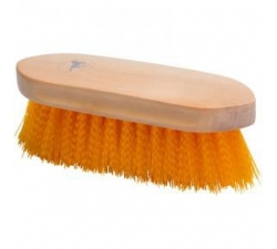 Bouchon brosse dure dos bois vernis 18 cm Orange fluo