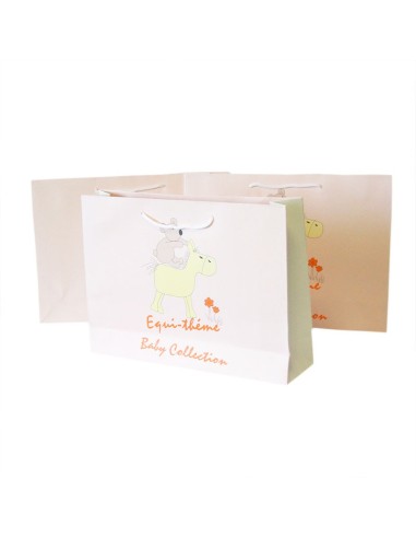 Sac cadeaux avec motif poney 33.5 x 24.5 cm