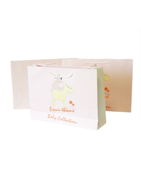 Sac cadeaux avec motif poney 33.5 x 24.5 cm
