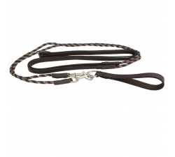 Rênes allemandes cuir corde DMH Equitation marron