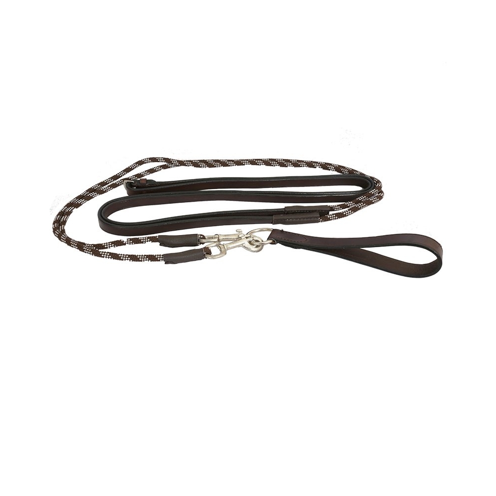 Rênes allemandes cuir corde DMH Equitation marron