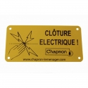 Plaque indicative pour cloture électrique