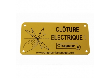 Plaque indicative pour cloture électrique