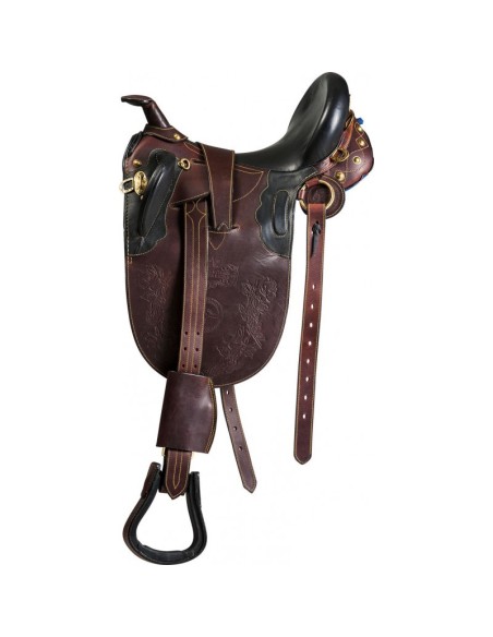 Selle australienne stock Excelsior surpiquée avec pommeau