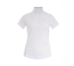 Polo fonctionnel à manches courtes Blaire Horze Crescendo avec détails en filet, femme Blanc