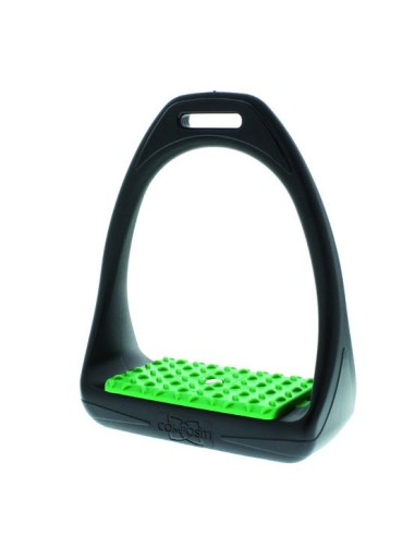 Étriers D'Équitation Compositi Reflex Rigid - Noir - Semelle Large Antidérapante - Amortisseur De Chocs