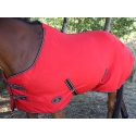 Couverture polaire sur-sangles croisées DMH Equitation Rouge