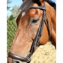 Bridon muserolle allemande cuir de buffle DMH Equitation marron