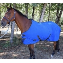Couverture polaire sur-sangles croisées DMH Equitation Bleu ciel