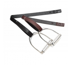 Bates Steigbügelriemen aus Leder/Kunststoff mit Haken