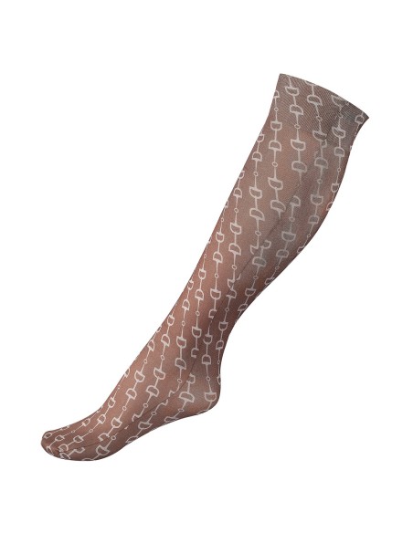 Chaussettes fines imprimés Horze Amira Taupe