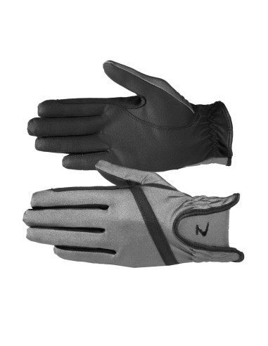 Gants Evelyn Horze, matière respirante Gris / Noir