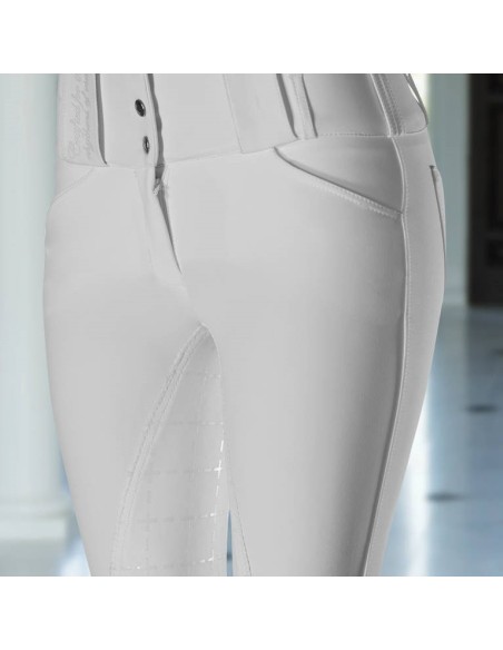 Culotte d'équitation à fond peau Horze Désirée Blanc