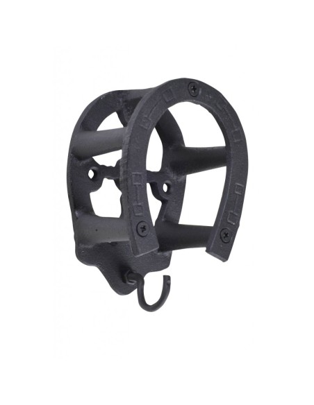 Porte bridon -fer à cheval- en fer forgé - HKM Noir