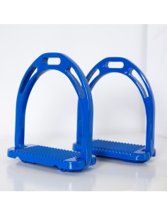 Etriers aluminium profil 5 étoiles DMH Equitation Bleu