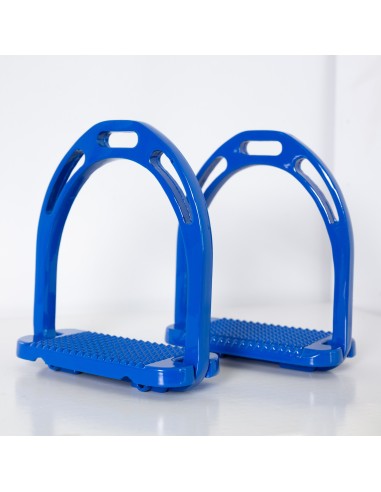 Etriers aluminium profil 5 étoiles DMH Equitation Bleu