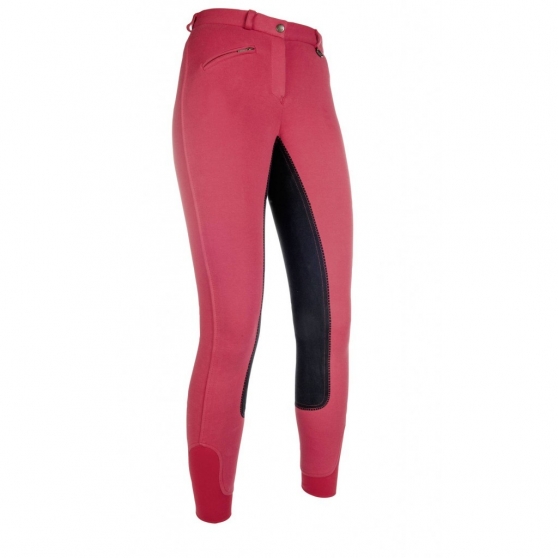 Pantalon Enfant -Penny Easy-, fond 3/4 HKM Rouge / Noir