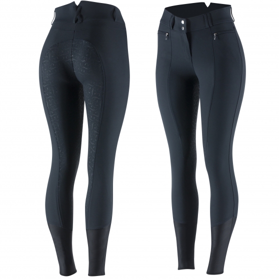 Pantalon d'équitation fond intégral Silicone Angelina, femme Horze Bleu foncé