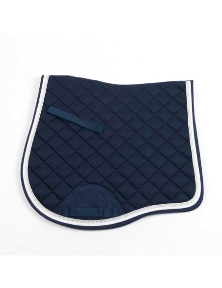 Tapis de selle dressage Starline Lami-cell Marine / Blanc