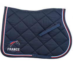 Tapis de selle mixte logoté FFE avec trois cordelettes Lamicell