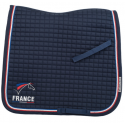 Tapis de selle de dressage logoté FFE avec drapeau Lamicell Navy