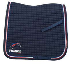 Tapis de selle de dressage logoté FFE avec trois cordelettes Lamicell