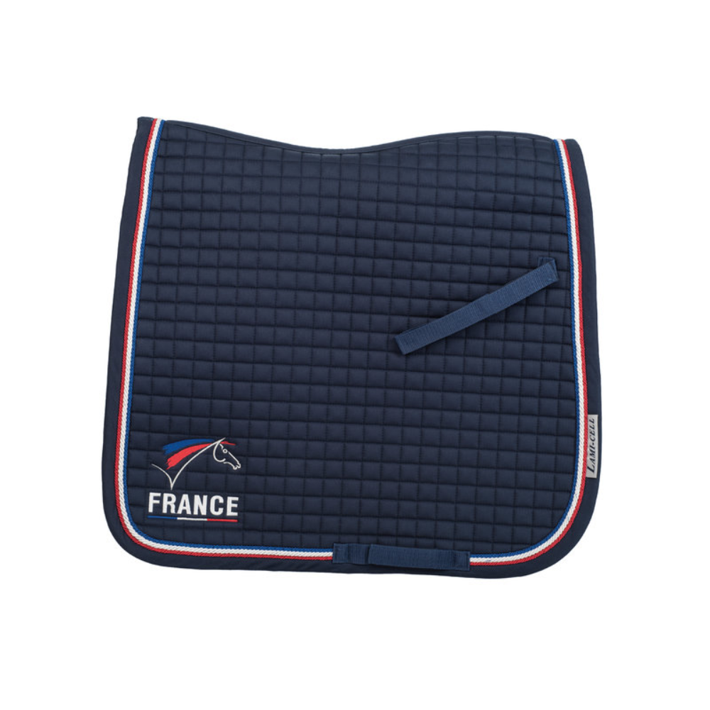 Tapis de selle de dressage logoté FFE avec trois cordelettes Lamicell