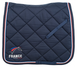 Tapis de selle de dressage logoté FFE avec trois cordelettes Lamicell