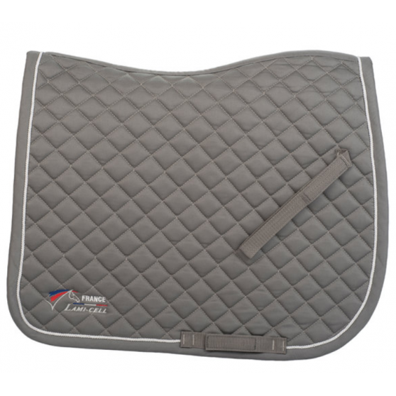 Tapis de selle de dressage poney avec double cordelettes FFE Lamicell Gris