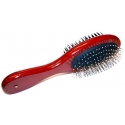 Brosse bois pour crinière double face Rouge / Noir