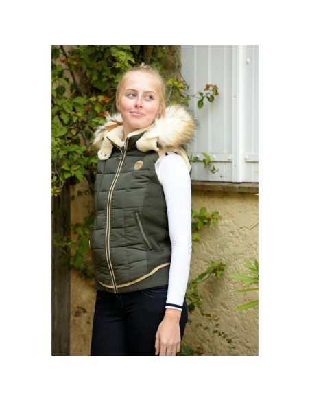 Doudoune PENELOPE LEPREVOST "Roger", sans manches Kaki