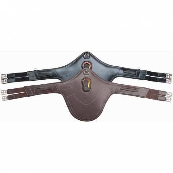 Sangle Bavette Cuir Tabac 125cm - Sangles Équestres Cuir De Qualité Avec Boucles Inox