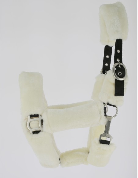 Licol cheval full mouton pour transport avec protection mouton