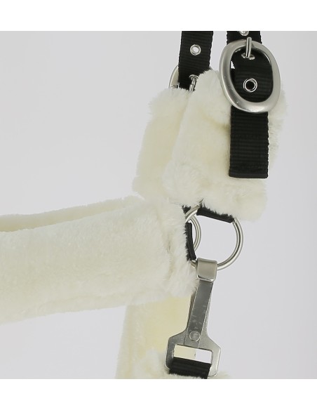 Licol cheval full mouton pour transport avec protection mouton