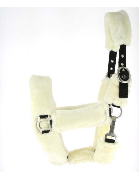 Licol cheval full mouton pour transport avec protection mouton