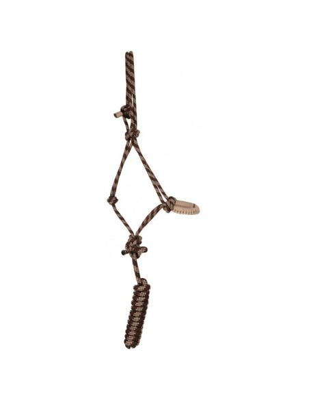 Licol + longe éthologique torsade TdeT Marron / carreaux