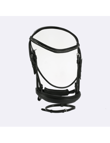 Bridon cuir rond et strass DMH