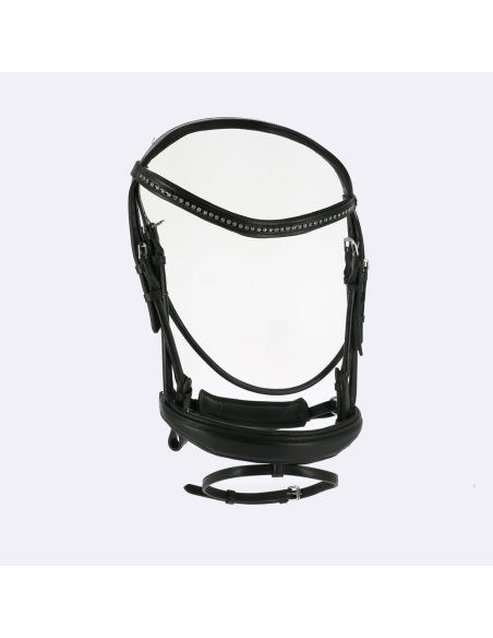 Bridon cuir rond et strass DMH