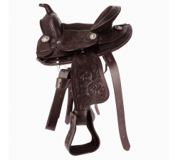 selle-western-cuir-poney-enfants-decoree-us-tanned-heat