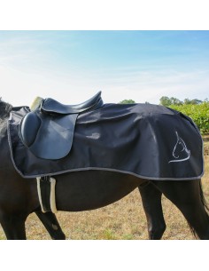 Couvre-reins imperméable avec découpe de selle EE Noir 2