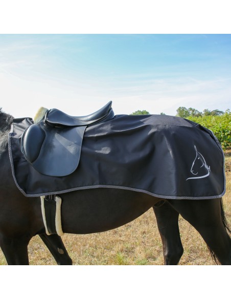 Couvre-reins imperméable avec découpe de selle EE Noir