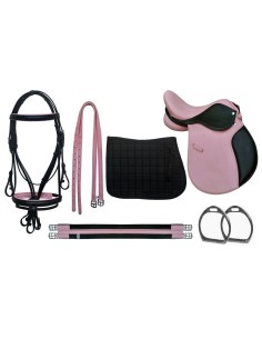 kit selle complet cuir plus bridon poney ou shetland DMH 2