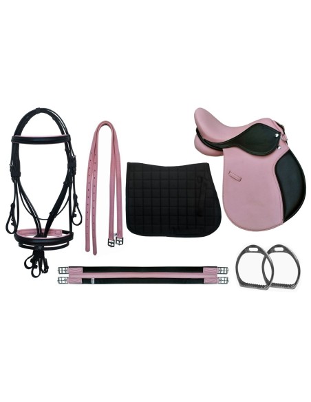 kit selle complet cuir plus bridon poney ou shetland DMH