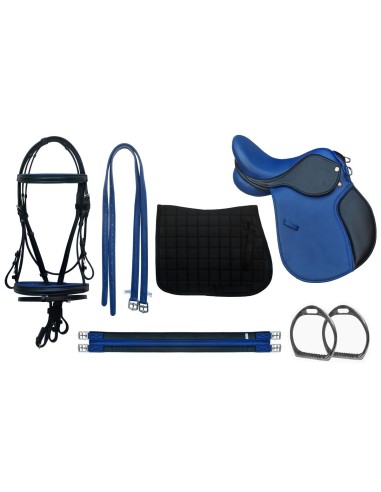 kit selle complet cuir plus bridon poney ou shetland DMH