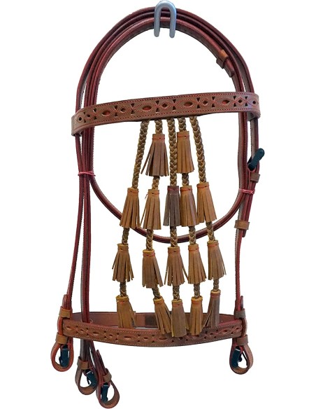 Bridon Espagnol catalona cuir sculpté DMH Equitation Noir