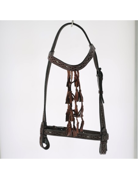 Bridon Espagnol catalona cuir sculpté DMH Equitation Noir