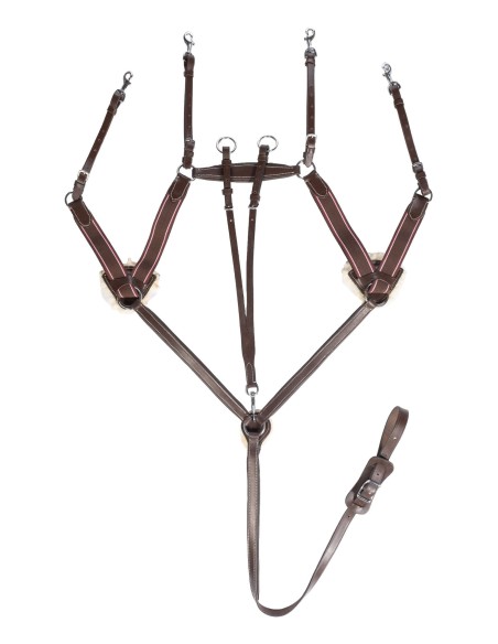 Collier de chasse cinq points doublé mouton HKM Noir